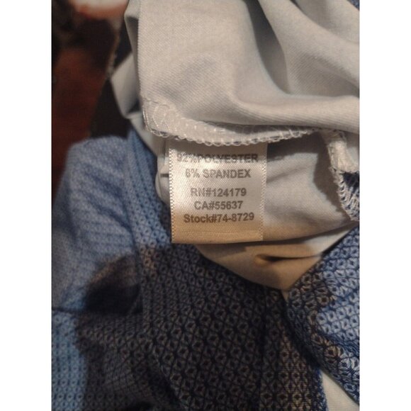 Johnston & Murphy Mens Performance Geometric Polo Shirt Blue Large L S/S - Picture 8 of 10